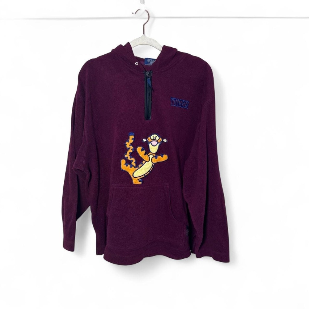 Disney Vintage Pooh Tigger Hoodie Mens Size XL Pullover Fleece Sweatshirt